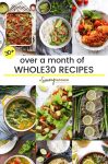 over a month of whole30 recipes pin graphic