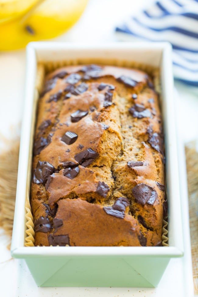 Gluten Free Banana Bread in loaf tin