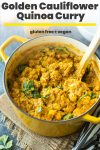 Golden Cauliflower Quinoa Curry pin graphic