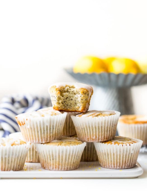 Paleo Vegan Lemon Poppy Seed Muffins stack