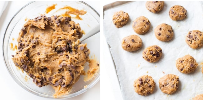Peanut Butter Chickpea Cookie dough collage