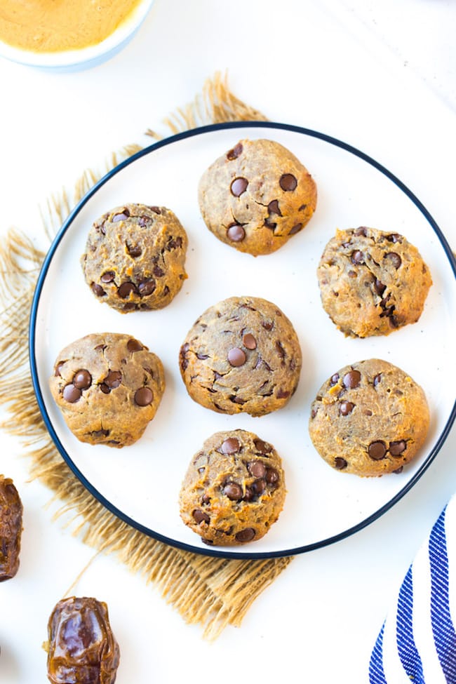 Peanut Butter Chickpea Cookies on a plate 