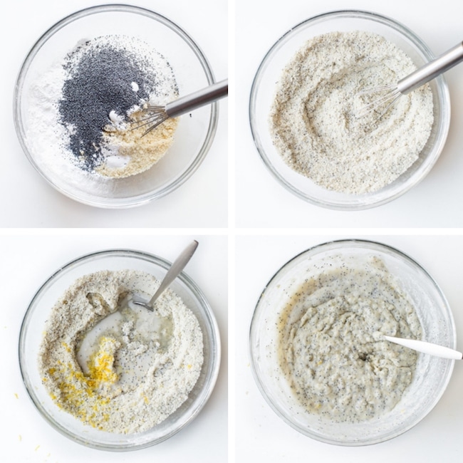 Paleo Vegan Lemon Poppy Seed Muffins collage 