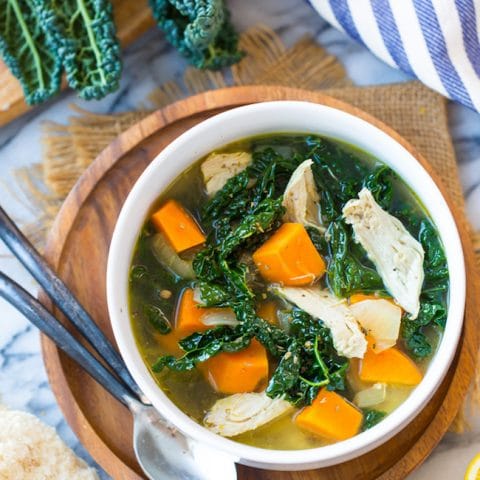 Chicken and kale shop soup