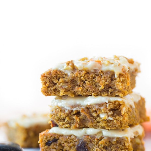 stack of vegan carrot cake bars