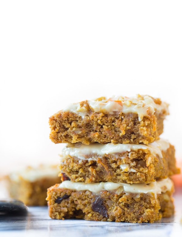 stack of vegan carrot cake bars