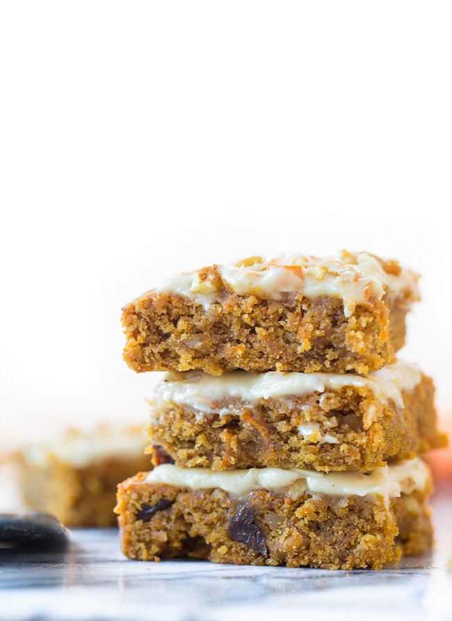 stack of vegan carrot cake bars