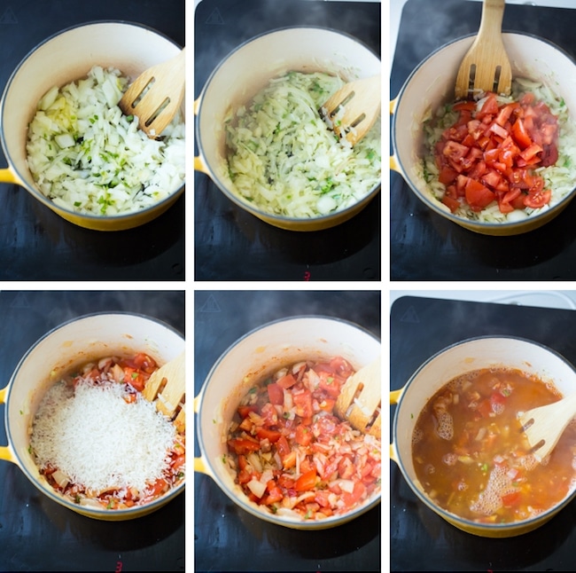 mexican red rice collage