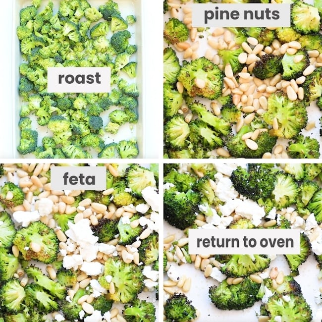 roasted broccoli salad collage