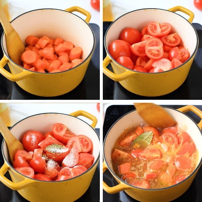 tomato-carrot-soup collage