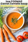 Low FODMAP Carrot Tomato Soup Pinterest Image