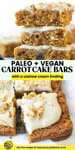 Vegan Carrot Cake Bars pinterest marketing image