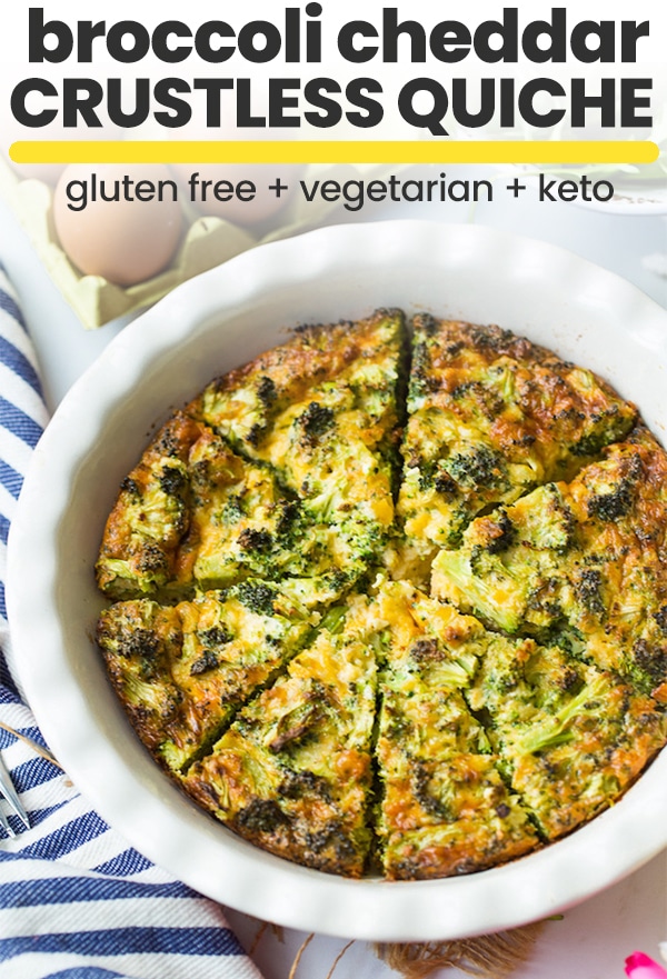 broccoli cheddar crustless quiche