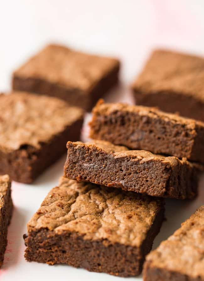 coconut flour brownies on top of each other