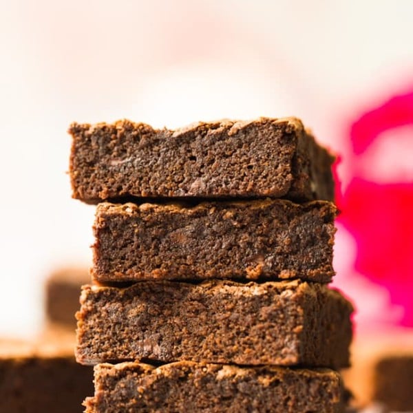 coconut flour brownies stack