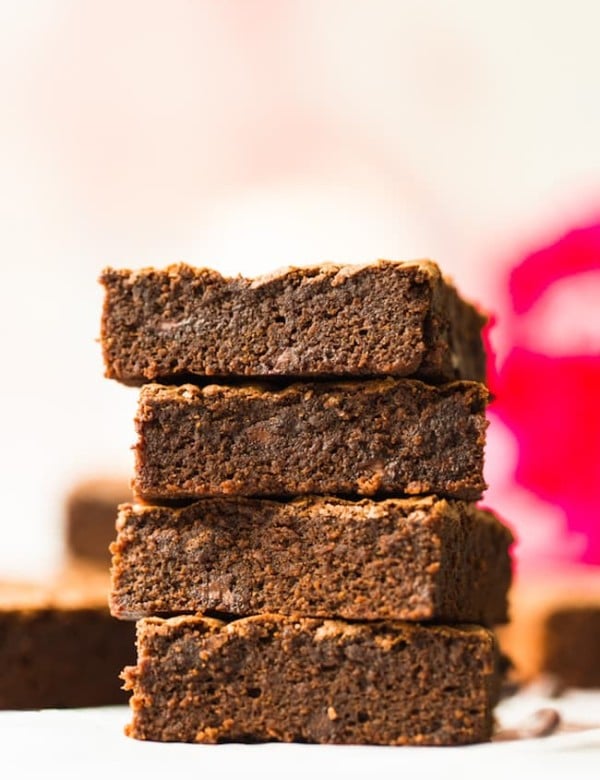 coconut flour brownies stack