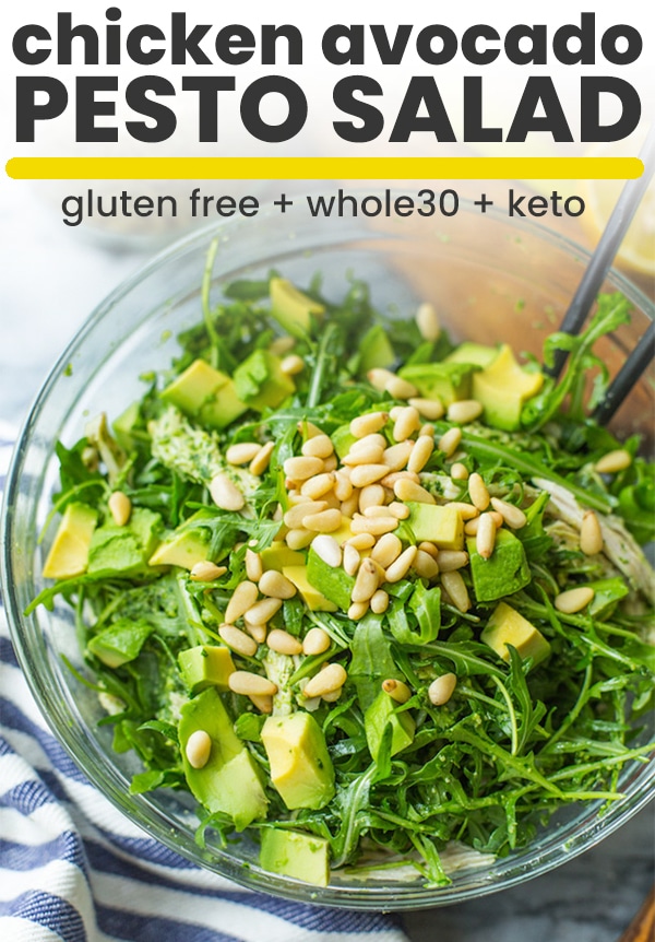 chicken & avocado pesto salad