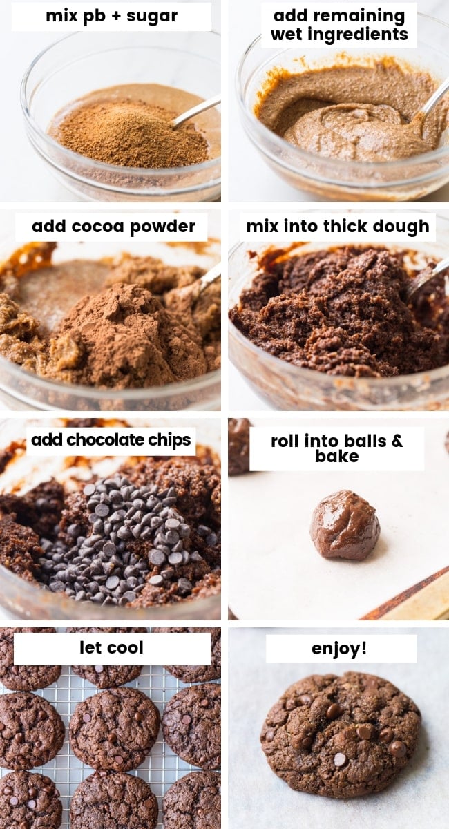 Flourless Chocolate Peanut Butter Cookies collage