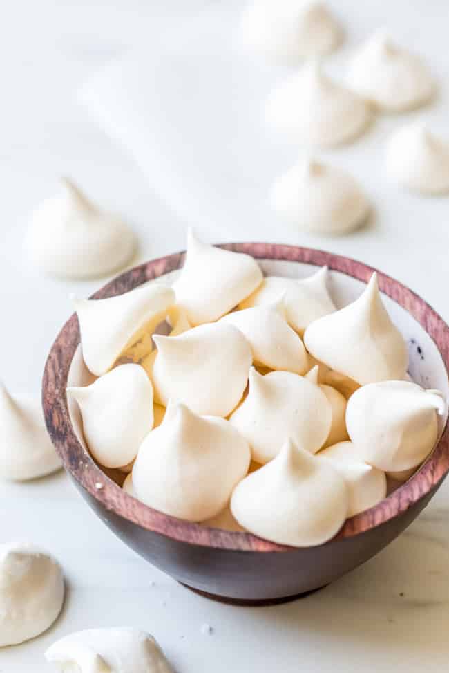 Aquafaba Vegan Meringue in a bowl