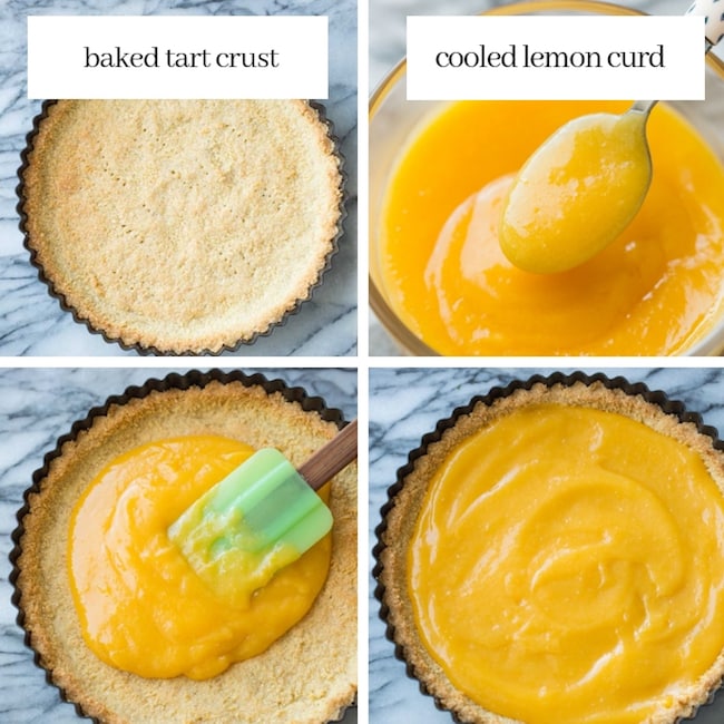 Low Carb Lemon Tart assembly collage