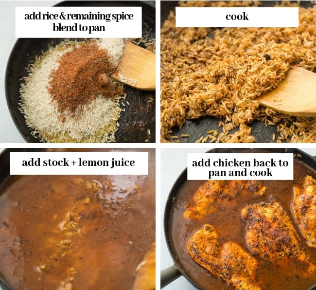 chicken and rice - rice prep collage