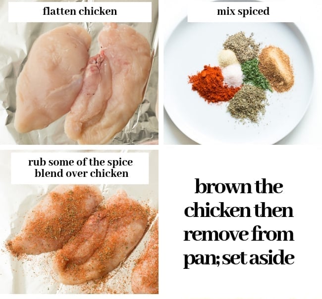 chicken and rice - chicken prep collage