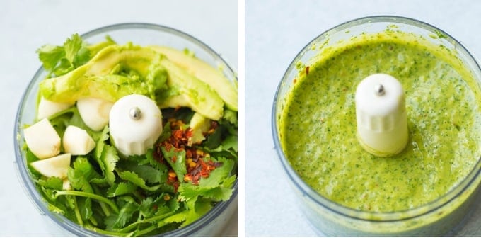 cilantro lime dressing collage