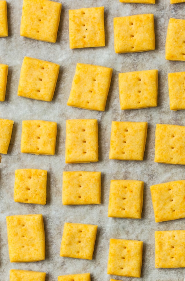 gluten free crackers on a baking tray