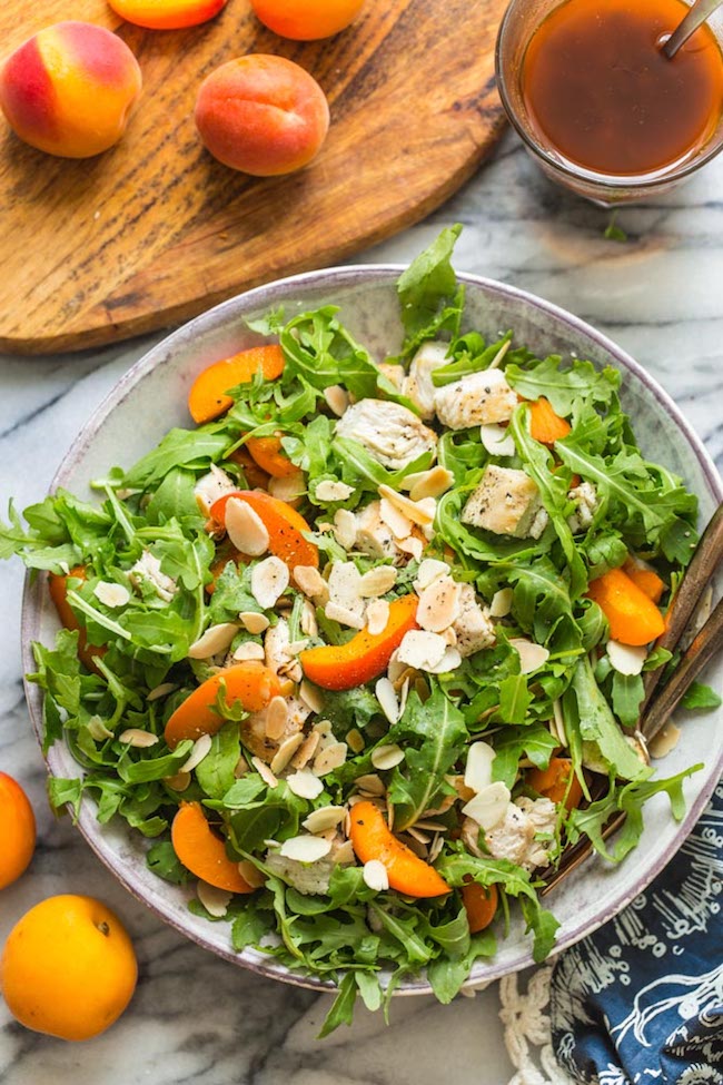 Almond & Apricot Chicken Salad in a bowl after it's mixed together