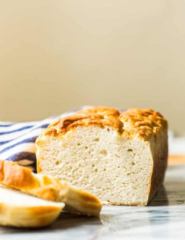 gluten free bread on a marble counter