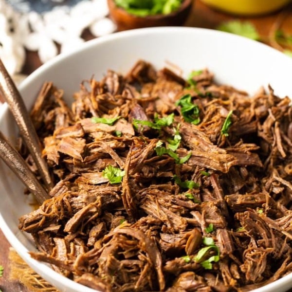 beef instant pot carnitas in bowl