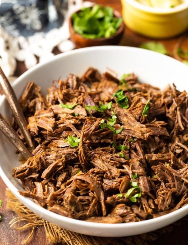 beef instant pot carnitas in bowl