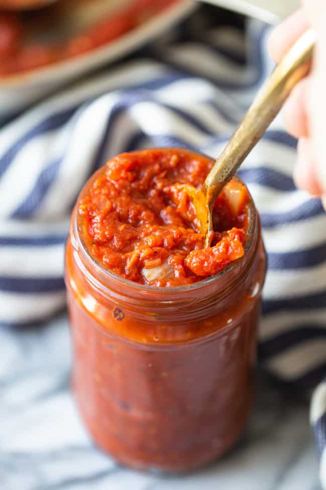 Marinara Sauce Recipe in a jar