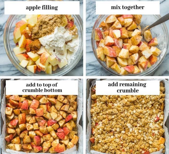 apple crumble bars collage 2