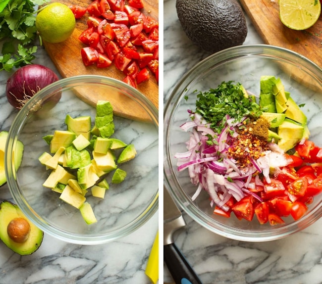 Guacamole Salad collage
