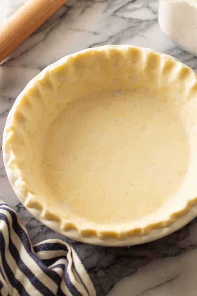 gluten free pie crust in a pie dish