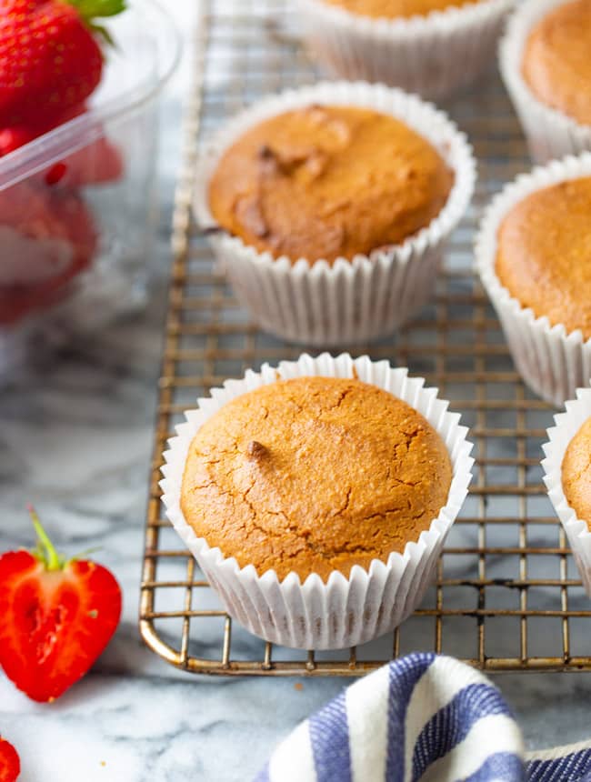 Paleo Vegan Cupcakes cooling on a wire rack