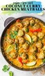coconut curry chicken meatballs pin graphic