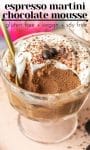 Espresso Martini VEgan Chocolate Mousse pin graphic