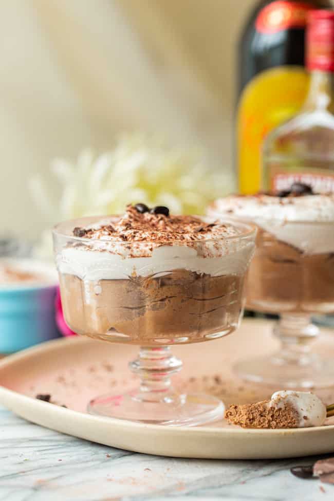 Espresso Martini Vegan Chocolate Mousse in a serving glass