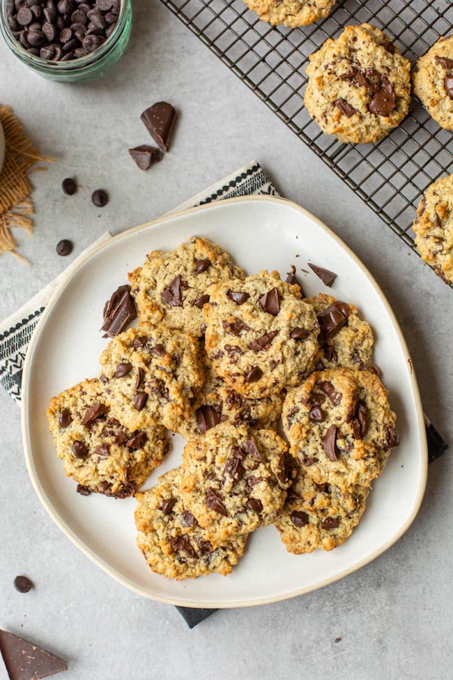 healthy oatmeal cookies on a plate