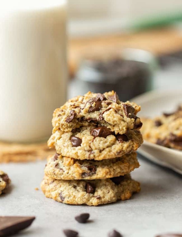 healthy oatmeal cookies stack