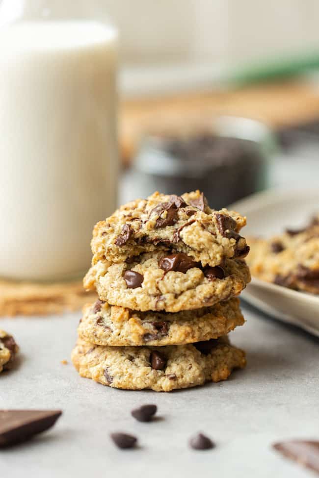 healthy oatmeal cookies stack