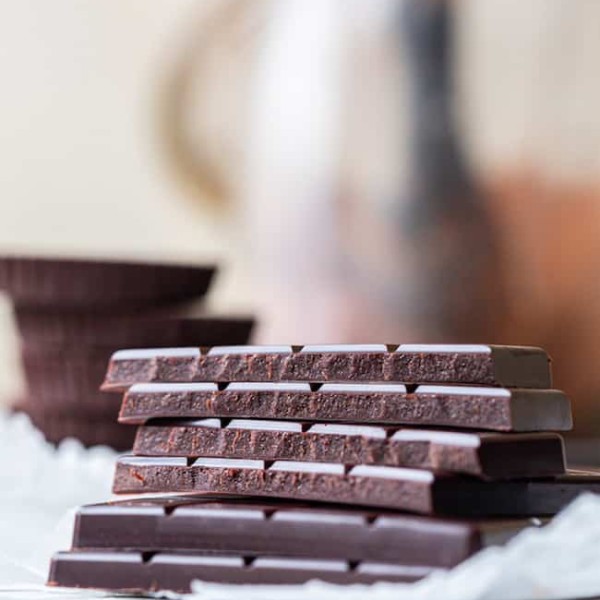 homemade-chocolate bars stacked