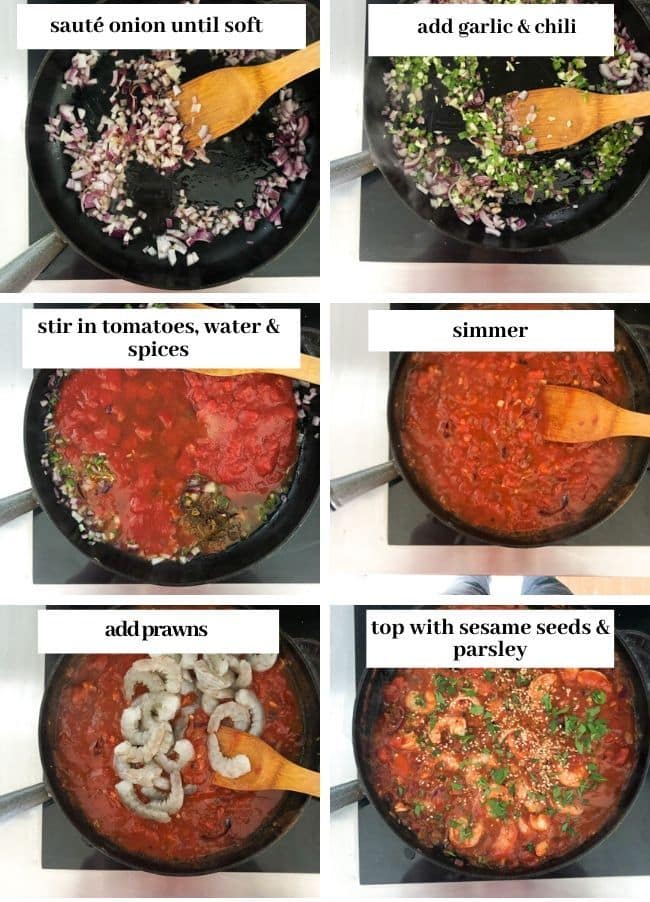 Chili Tomato Mediterranean Shrimp Stew collage