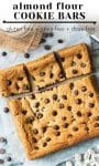 Almond flour cookie bars pin graphic