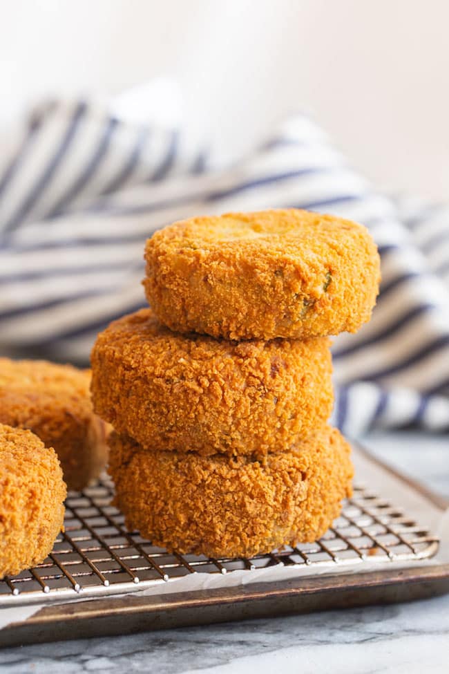 stack of Gluten Free Salmon Cakes