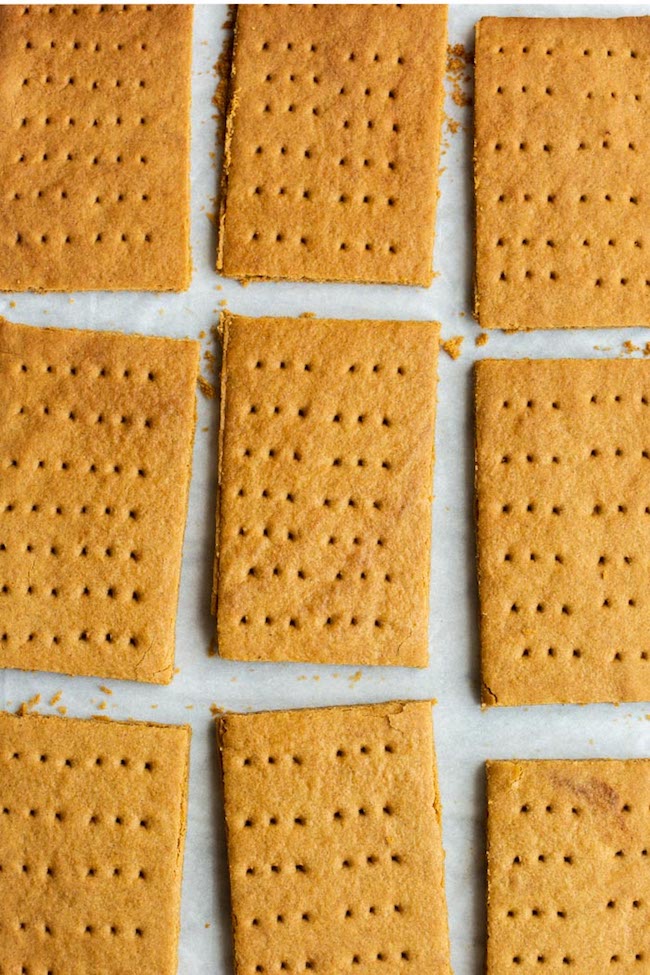 Gluten Free Graham Crackers laying a piece of baking paper 