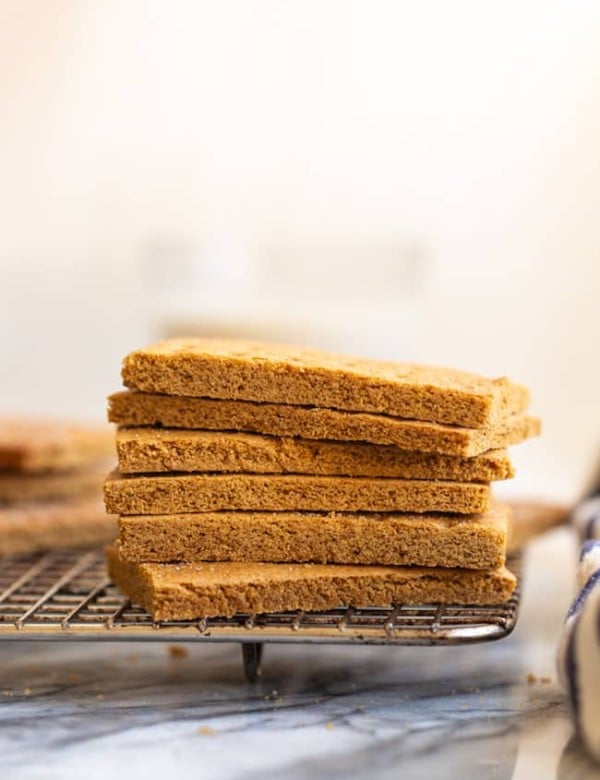 gluten-free-graham-crackers on a wire cooling rack