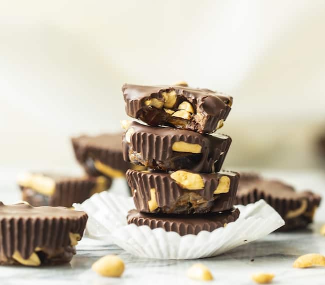 chocolate cups filled with peanuts